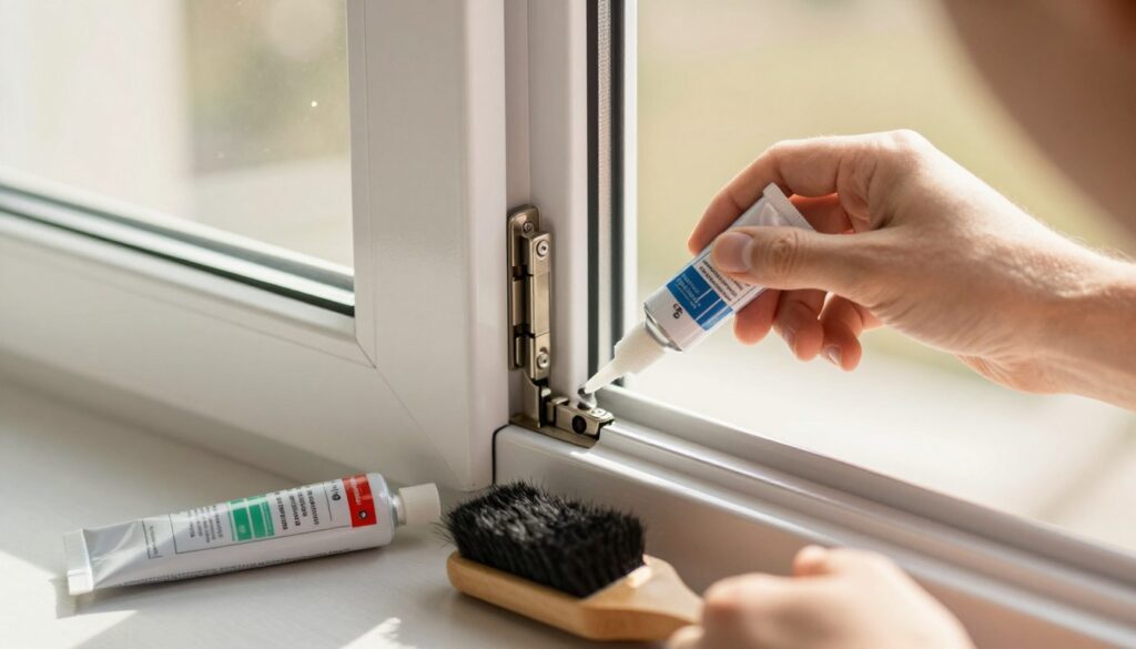 Fensterdichtungen pflegen und Fensterbeschläge ölen