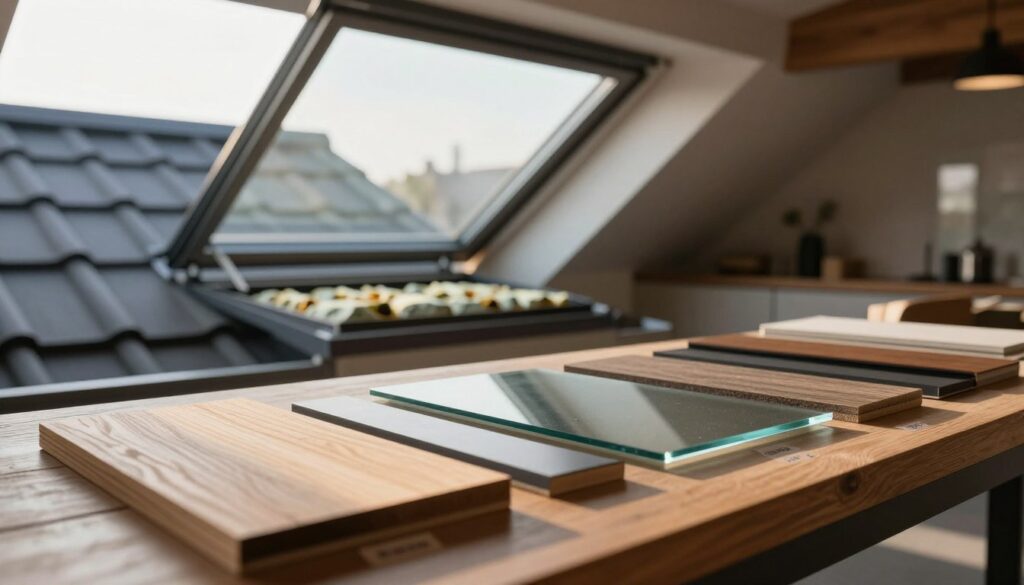 Verschiedene Materialien für ein Dachfenster